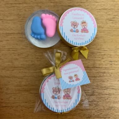 Lembrancinha Chá Revelação Ursinho Azul e Rosa
