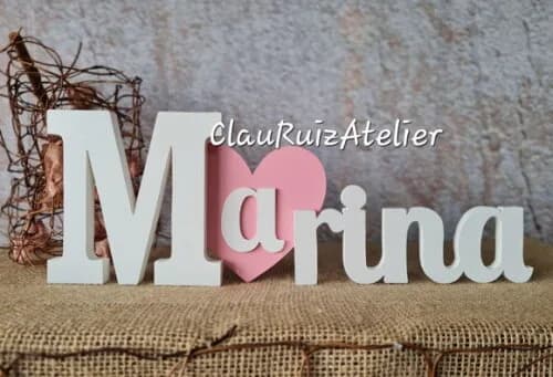 Letras de MDF -Nomes Coração