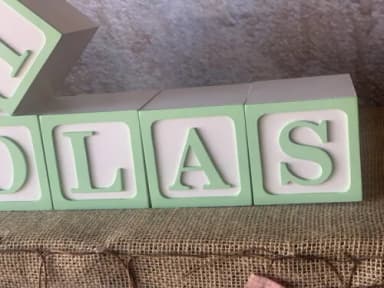 Cubos 8x8cm Nome com Moldura - Decoração Bebê