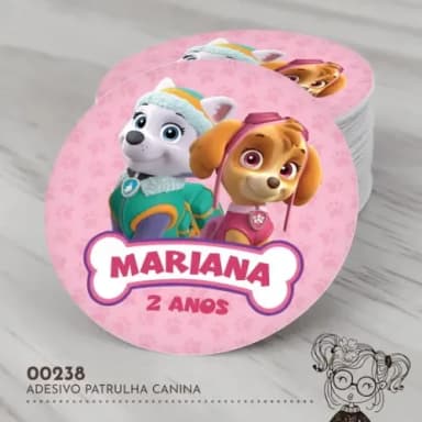 Adesivo Redondo Patrulha Canina - 00238