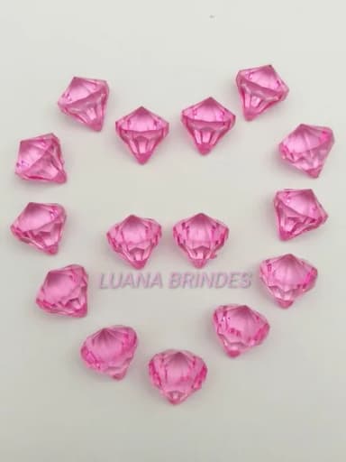Diamante Pink de Acrílico - 16mm - pct. c/ 25 unid.