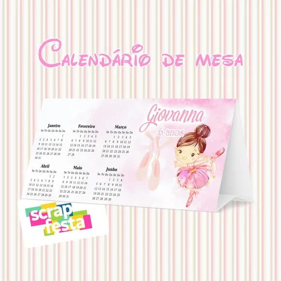 Calendário de Mesa Festa Bailarina Aquarela