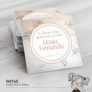 Adesivo Quadrado Floral - 00745