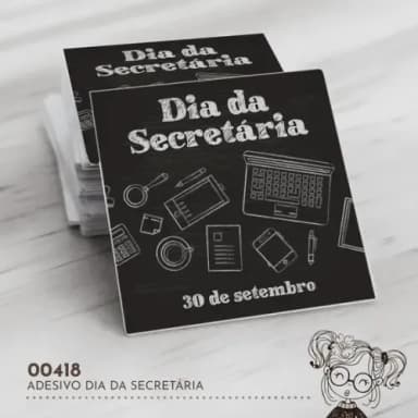 Adesivo Quadrado Dia da Secretária - 00418