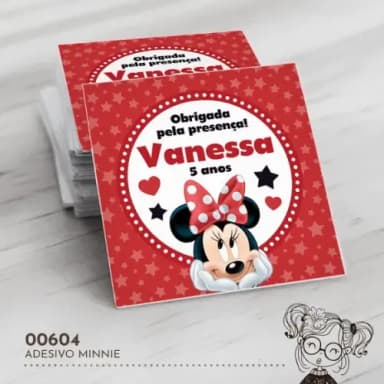 Adesivo Quadrado Minnie - 00604