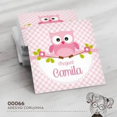 Adesivo Quadrado Corujinha - 00066