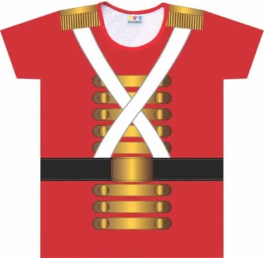Camiseta Infantil Fantasia Soldadinho de Chumbo Vermelha com Dragonas