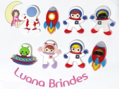 Ponteira P/lápis Astronauta Emborrachado Pacote C/6 Unidades