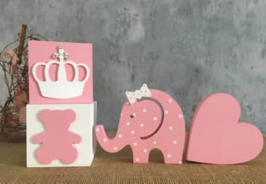 CUBOS 8x8 cm + ELEFANTINHA + CORAÇÃO