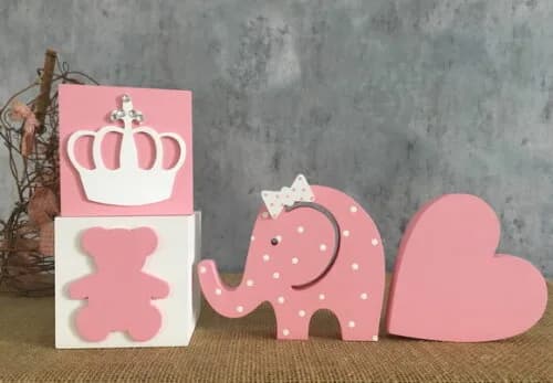 CUBOS 8x8 cm + ELEFANTINHA + CORAÇÃO