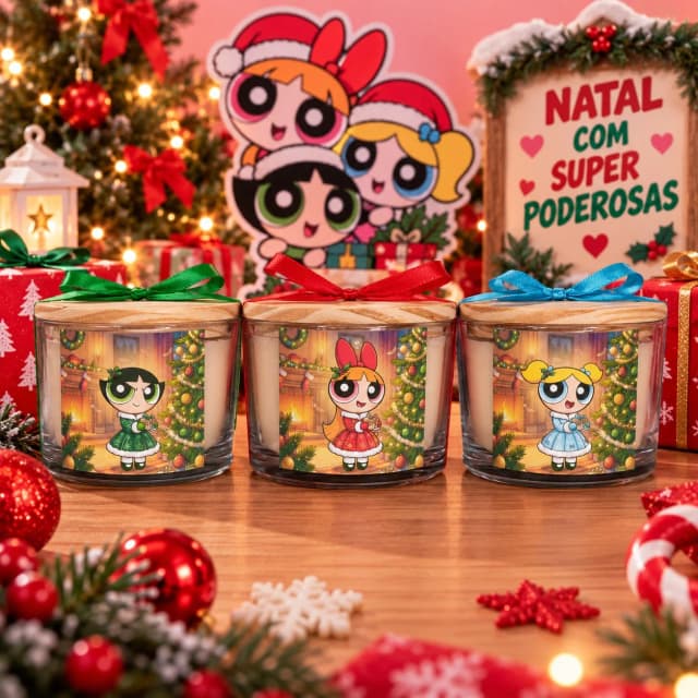 3 Vela Aromática no Copo Personalizada Natal Naruto - Trabalhamos com outros temas - Informar  tema no chat