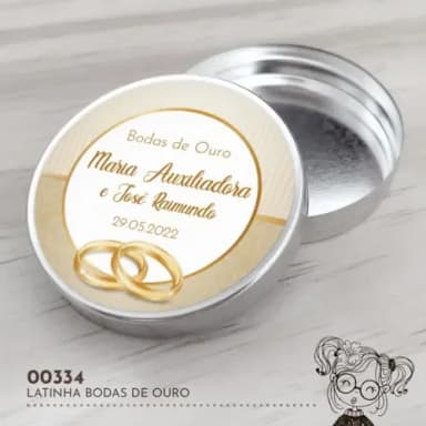 Latinha Adesivada Bodas de Ouro - 00334