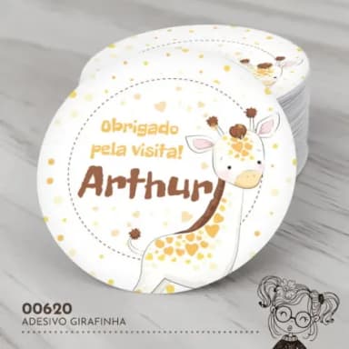 Adesivo Redondo Girafinha - 00620