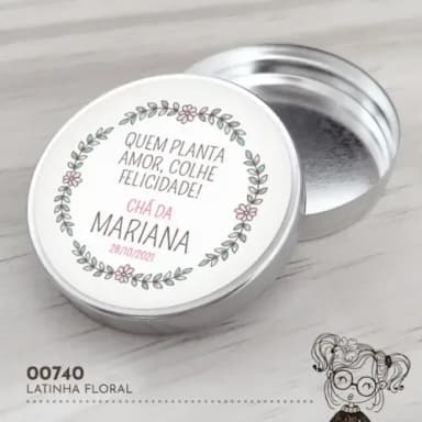 Latinha Adesivada Floral - 00740
