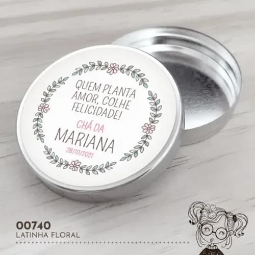 Latinha Adesivada Floral - 00740