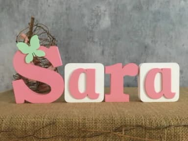 Letras Decorativas Blocos Borboleta
