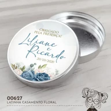 Latinha Adesivada Casamento Floral - 00627