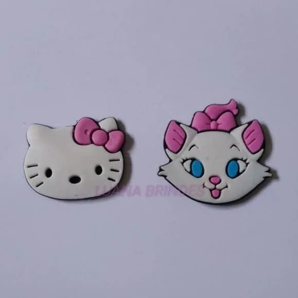 Aplique da Hello Kitty e Gatinha emborrachado -pct c/10 unid