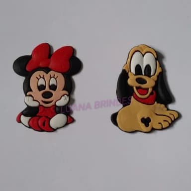 Aplique da Minnie Baby e Pluto emborrachados - pct c/8 unid