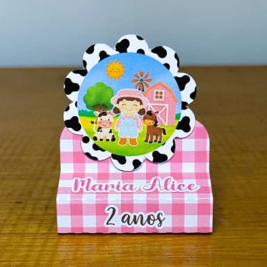 PEGUE E MONTE - Porta Bis Duplo Personalizados FAZENDINHA MENINA - Decoração de Festa | Lembrancinhas | Aniversário | Personalizados