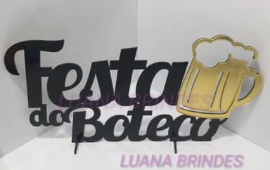Topo de Bolo/mesa de festa do Boteco em Acrílico - 1 Unid