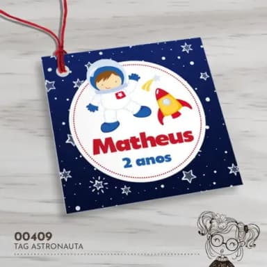 Tag Quadrada Astronauta - 00409