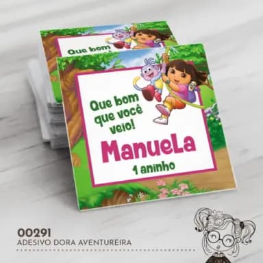 Adesivo Quadrado Dora Aventureira - 00291