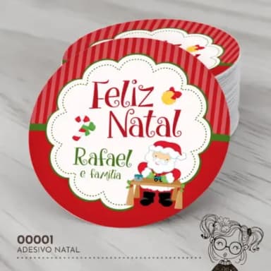 Adesivo Redondo Natal - 00001