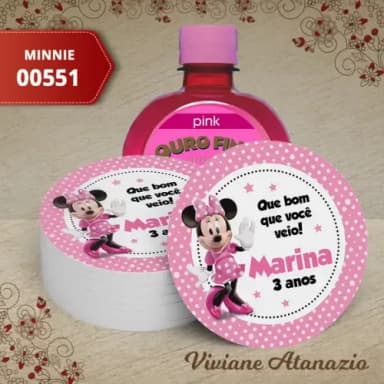 Adesivo Água Ouro Fino Minnie - 00551