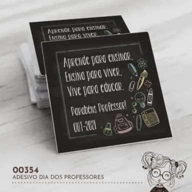 Adesivo Quadrado Dia dos Professores - 00354