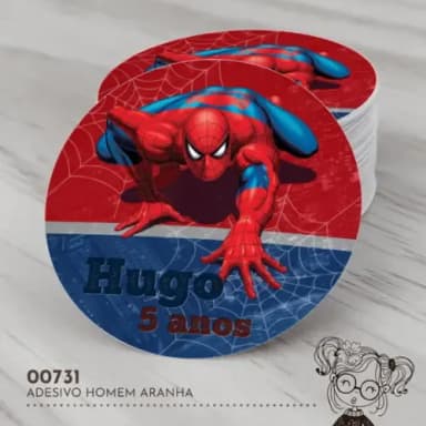 Adesivo Redondo Homem Aranha - 00731