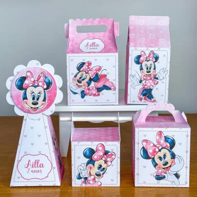 PEGUE E MONTE - Kit Festa MINNIE - Decoração de Festa | Lembrancinhas | Aniversário | Personalizados
