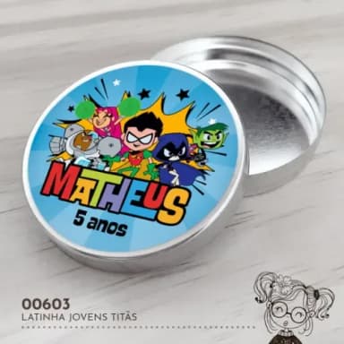 Latinha Adesivada Jovens Titãs - 00603