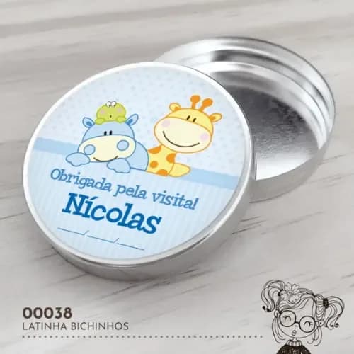 Latinha Adesivada Bichinhos - 00038