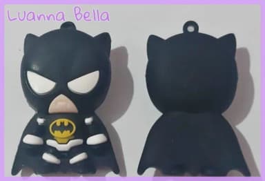 Pingente Batman de Borracha 5cm - Pct c/2 Unid