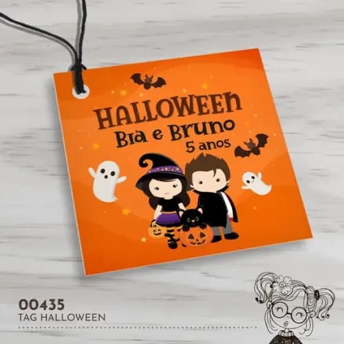 Tag Quadrada Halloween - 00435