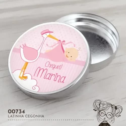 Latinha Adesivada Cegonha - 00734