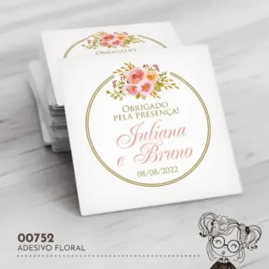 Adesivo Quadrado Floral - 00752