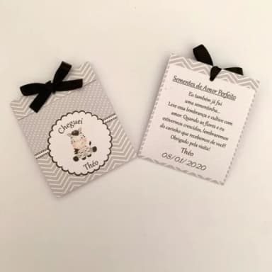 Lembrança Maternidade Sementinha Amor perfeito Zebra
