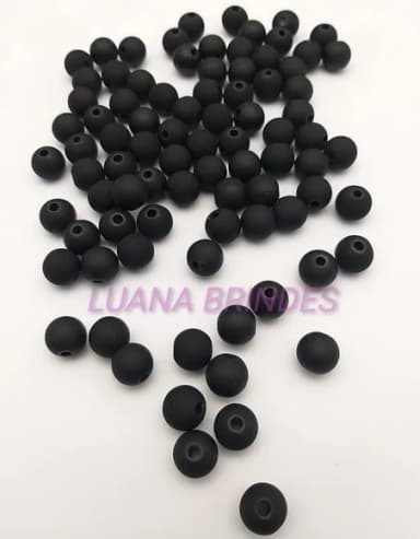 Bolinha Emborrachada Preta 8mm Pct 100 Unidades
