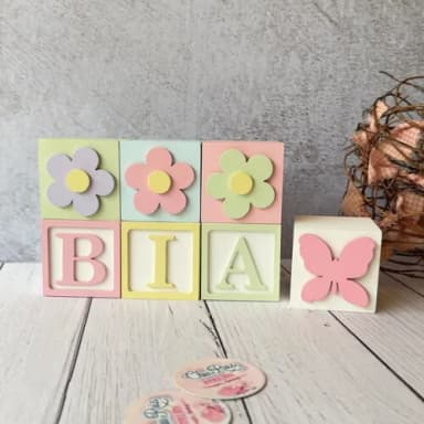 Tons Pastel Cubos 6x6cm Ts- Decoração Bebê