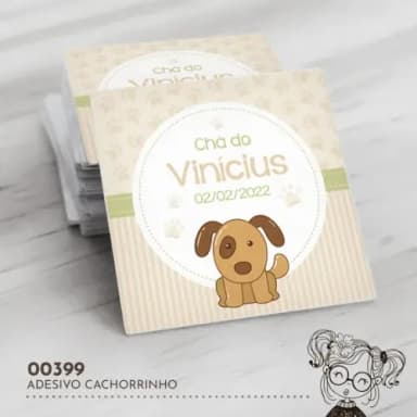 Adesivo Quadrado Cachorrinho - 00399