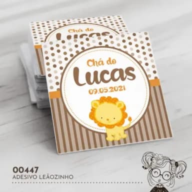 Adesivo Quadrado Leãozinho - 00447