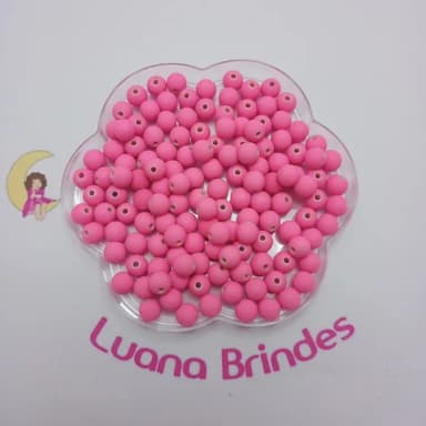 Bolinha Emborrachada Rosa Chiclete 8mm Pct 100 Unidades