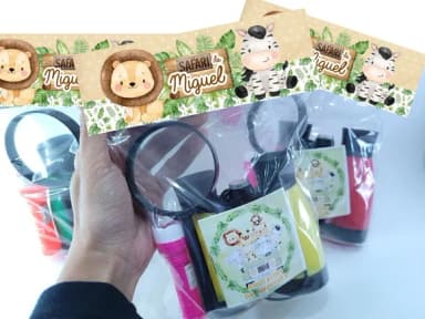 Kit Aventura Festa Safari com Binóculos Lupa e Lanterna