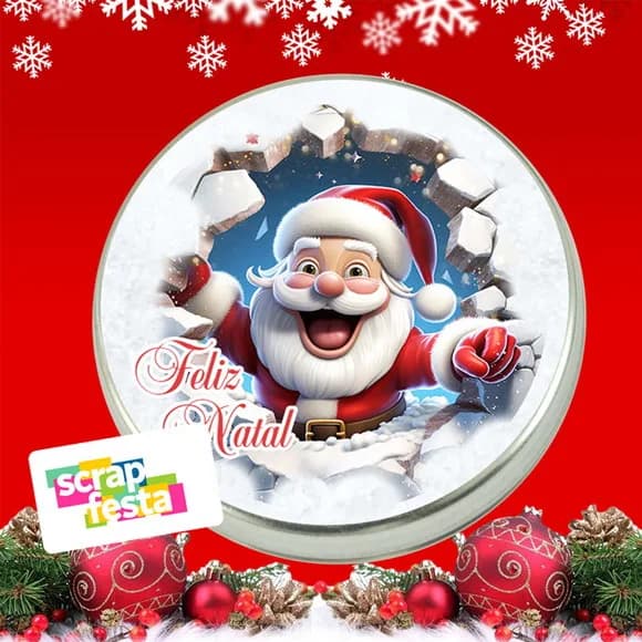 Latinhas Personalizada Natal Papai Noel Cute