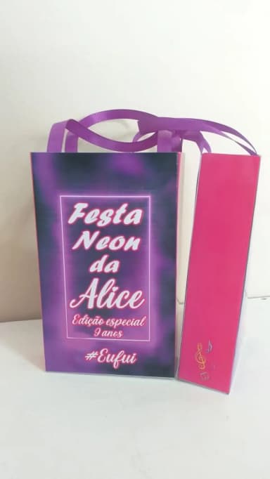 Sacolinhas Personalizadas Neon para Lembrancinhas