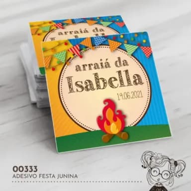 Adesivo Quadrado Festa Junina - 00333