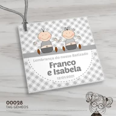 Tag Quadrada Gêmeos - 00028