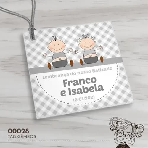 Tag Quadrada Gêmeos - 00028